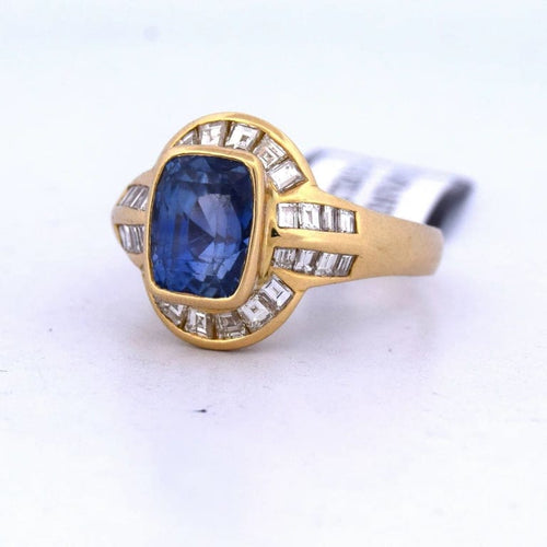 Bague 59 Bague vintage en or 18 carats avec saphir et diamants 58 Facettes AN25
