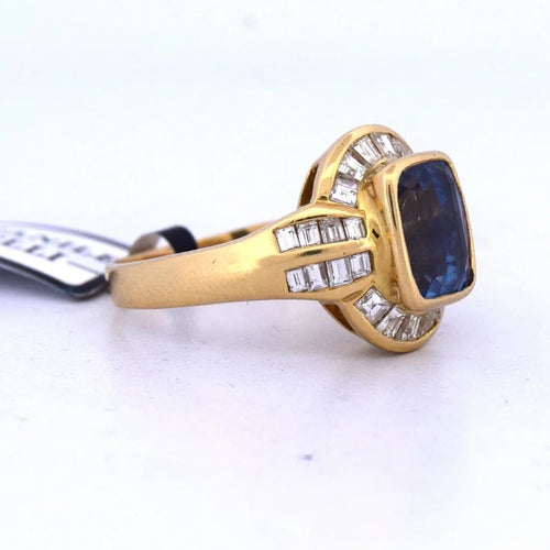 Bague 59 Bague vintage en or 18 carats avec saphir et diamants 58 Facettes AN25