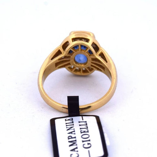 Bague 59 Bague vintage en or 18 carats avec saphir et diamants 58 Facettes AN25