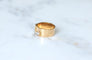 Bague 53 Bague - Bague bandeau lettre initiale L en or rose et platine 58 Facettes