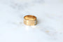 Bague 53 Bague - Bague bandeau lettre initiale L en or rose et platine 58 Facettes