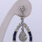 Boucles d'oreilles Art déco - Boucles d'oreilles en or blanc 18 carats, saphirs et diamants 58 Facettes