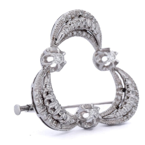 Broche Broche ancienne en or blanc 18 kt et diamants 58 Facettes SP11 '(05719)