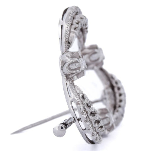 Broche Broche ancienne en or blanc 18 kt et diamants 58 Facettes SP11 '(05719)