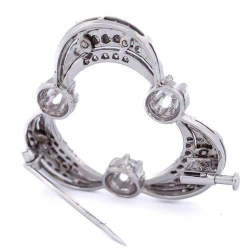 Broche Broche ancienne en or blanc 18 kt et diamants 58 Facettes SP11 '(05719)