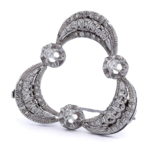 Broche Broche ancienne en or blanc 18 kt et diamants 58 Facettes SP11 '(05719)