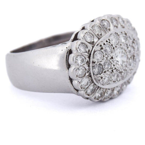 Bague 56 Bague grappe en or blanc 18 kt et diamants 58 Facettes AN125 '(05119)