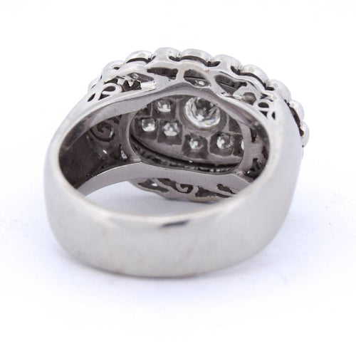 Bague 56 Bague grappe en or blanc 18 kt et diamants 58 Facettes AN125 '(05119)