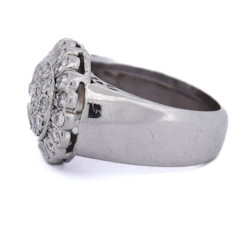 Bague 56 Bague grappe en or blanc 18 kt et diamants 58 Facettes AN125 '(05119)