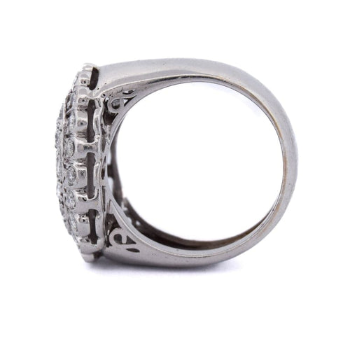 Bague 56 Bague grappe en or blanc 18 kt et diamants 58 Facettes AN125 '(05119)