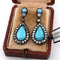 Boucles d'oreilles Boucles d'oreilles en or 14 carats et argent avec turquoises et diamants 58 Facettes OR72