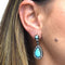 Boucles d'oreilles Boucles d'oreilles en or 14 carats et argent avec turquoises et diamants 58 Facettes OR72