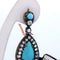 Boucles d'oreilles Boucles d'oreilles en or 14 carats et argent avec turquoises et diamants 58 Facettes OR72