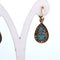 Boucles d'oreilles Boucles d'oreilles en or 14 carats et argent avec turquoises et diamants 58 Facettes OR72
