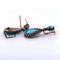 Boucles d'oreilles Boucles d'oreilles en or 14 carats et argent avec turquoises et diamants 58 Facettes OR72