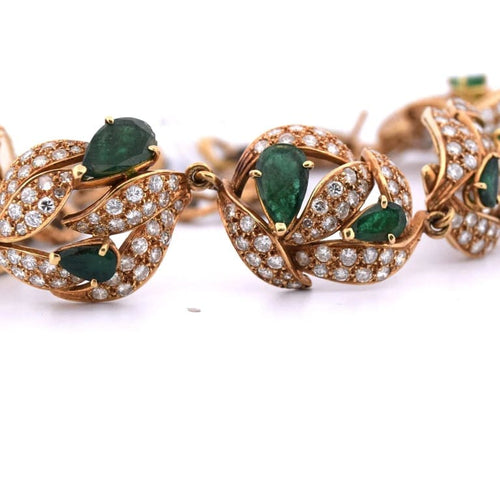 Boucles d'oreilles Ensemble collier et boucles d’oreilles émeraudes et diamants 58 Facettes CL31