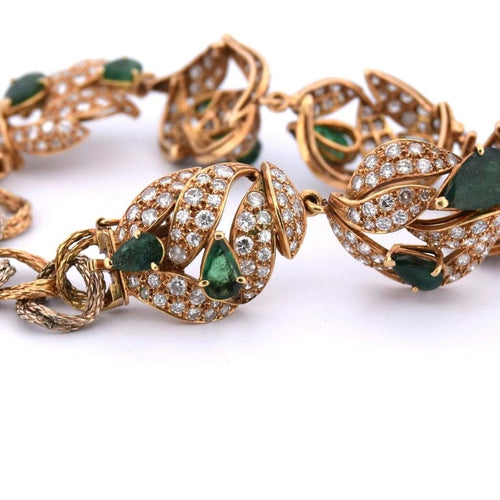 Boucles d'oreilles Ensemble collier et boucles d’oreilles émeraudes et diamants 58 Facettes CL31