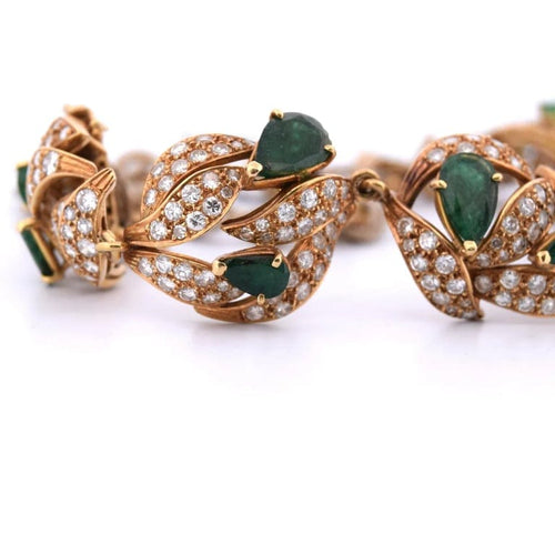 Boucles d'oreilles Ensemble collier et boucles d’oreilles émeraudes et diamants 58 Facettes CL31