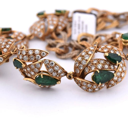 Boucles d'oreilles Ensemble collier et boucles d’oreilles émeraudes et diamants 58 Facettes CL31
