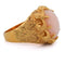 Bague 53 Bague cocktail rétro vintage années 1950 en or jaune 18 ct et corail rose 58 Facettes AN255 '(0799)