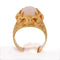 Bague 53 Bague cocktail rétro vintage années 1950 en or jaune 18 ct et corail rose 58 Facettes AN255 '(0799)