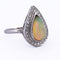 Bague 60 Bague Art déco en or blanc 18 ct avec opale et diamants 58 Facettes AN100 (0069)