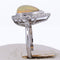 Bague 60 Bague Art déco en or blanc 18 ct avec opale et diamants 58 Facettes AN100 (0069)