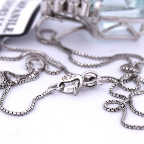 Pendentif Pendentif en or blanc 18 carats avec aigue-marine et diamants 58 Facettes CL43