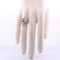 Bague 54 Bague en or blanc 18 carats avec aigue-marine et diamants 58 Facettes