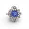 Bague 55 Bague en or blanc 18 carats avec tanzanite et diamants 58 Facettes AN272