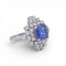 Bague 55 Bague en or blanc 18 carats avec tanzanite et diamants 58 Facettes AN272