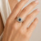 Bague 54 Art déco - Bague en or blanc avec saphir et diamants 58 Facettes AN58 '(00319)