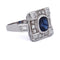 Bague 54 Art déco - Bague en or blanc avec saphir et diamants 58 Facettes AN58 '(00319)