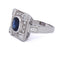 Bague 54 Art déco - Bague en or blanc avec saphir et diamants 58 Facettes AN58 '(00319)