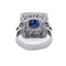 Bague 54 Art déco - Bague en or blanc avec saphir et diamants 58 Facettes AN58 '(00319)