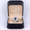 Bague 54 Bague Art déco en or blanc 18 carats avec saphir et diamants 58 Facettes