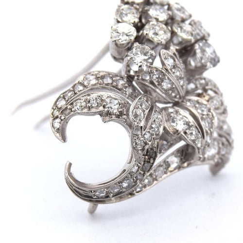 Broche Broche ancienne à motif floral en platine 950 et diamants 58 Facettes SP1 ‘(00529)