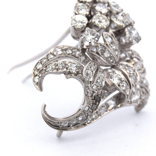 Broche Broche ancienne à motif floral en platine 950 et diamants 58 Facettes SP1 ‘(00529)