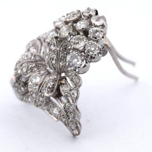 Broche Broche ancienne à motif floral en platine 950 et diamants 58 Facettes SP1 ‘(00529)
