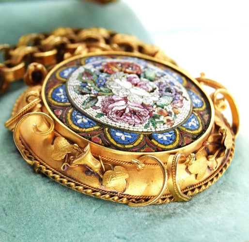 Broche Ensemble de micromosaïques ancien en 3 pièces (1850) 58 Facettes CL20