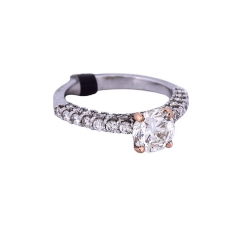 Bague 55 Bague en or blanc 18 carats avec diamants 58 Facettes