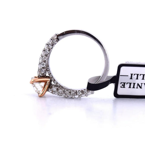 Bague 55 Bague en or blanc 18 carats avec diamants 58 Facettes