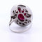 Bague 55 Bague Art déco en or blanc 18 carats avec rubis et diamants 58 Facettes
