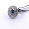 Bague 56 Bague en or blanc 18 carats avec saphir cabochon et diamants 58 Facettes