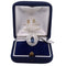 Bague 56 Bague en or blanc 18 carats avec saphir cabochon et diamants 58 Facettes