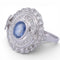 Bague 59 Bague Art déco en or blanc 18 carats avec saphir et diamants 58 Facettes AN15