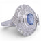 Bague 59 Bague Art déco en or blanc 18 carats avec saphir et diamants 58 Facettes AN15