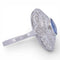 Bague 59 Bague Art déco en or blanc 18 carats avec saphir et diamants 58 Facettes AN15
