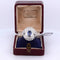 Bague 59 Bague Art déco en or blanc 18 carats avec saphir et diamants 58 Facettes AN15