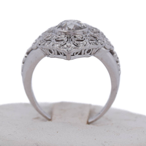 Bague 54 Bague Art nouveau - diamants en or blanc 18 carats 58 Facettes AN215 '(00829)